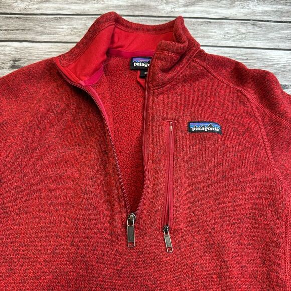 Patagonia Men's Better Sweater Fleece Jacket Dark Red XS Extra Small Zip Pocket - Picture 3 of 10
